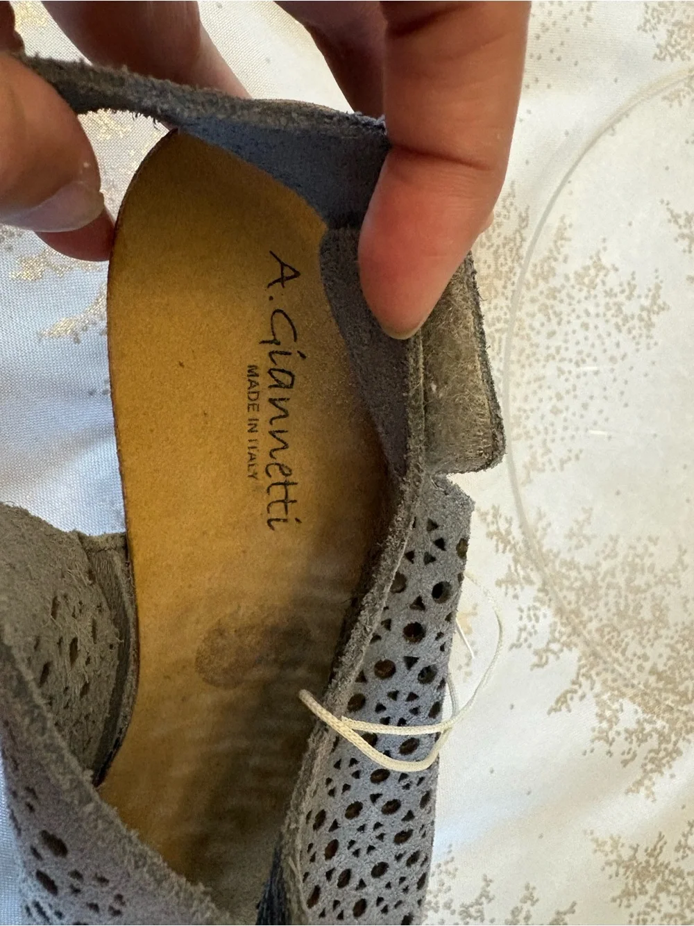 A. Giannetti Made in Italy Suede Wedge Sandals